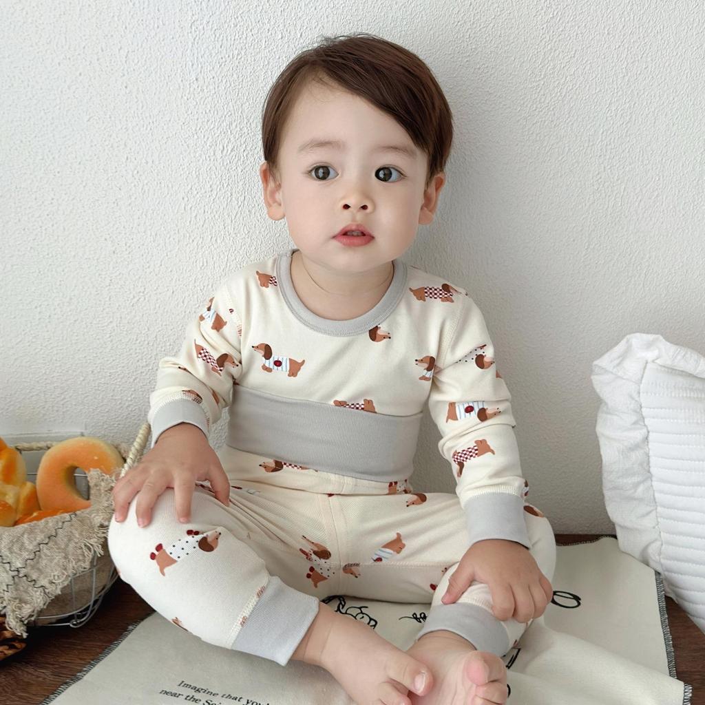 Baby Belly Protection High-Waisted Cotton Underwear Set - Autumn Toddler Pants & Flannel Separates
