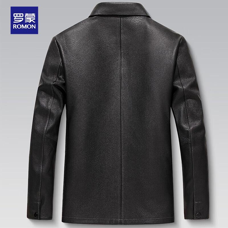 Romon Men's First Layer Goatskin Leather Jacket