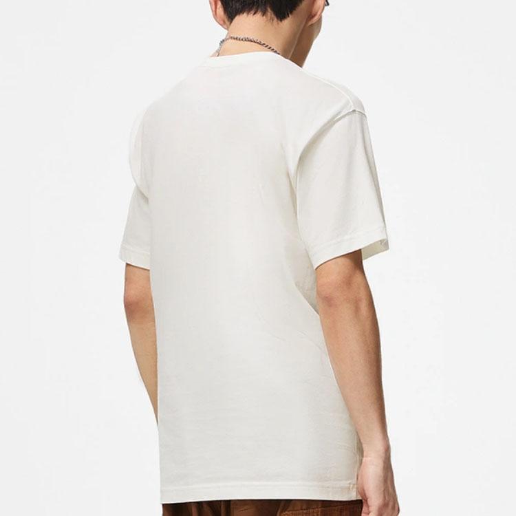 Li-Ning BadFive Series Letter Print Crew Neck Short Sleeve T-Shirt Men Tops Milk-White AHST283-5