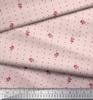 Soimoi Material Satin Crep Japonez Roz Imprimeu Fructe de Pădure și Puncte Material la metru 42 Inch