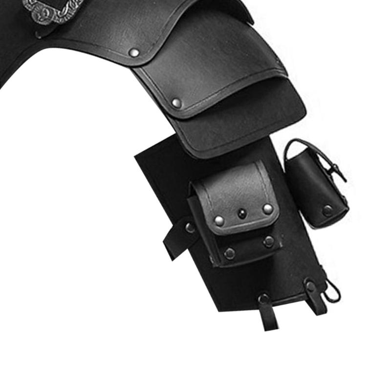 Vikinges Faux Leather Single Pauldron Shoulder Armour,Medieval Knight Shoulder Armour for LARP/Cosplay