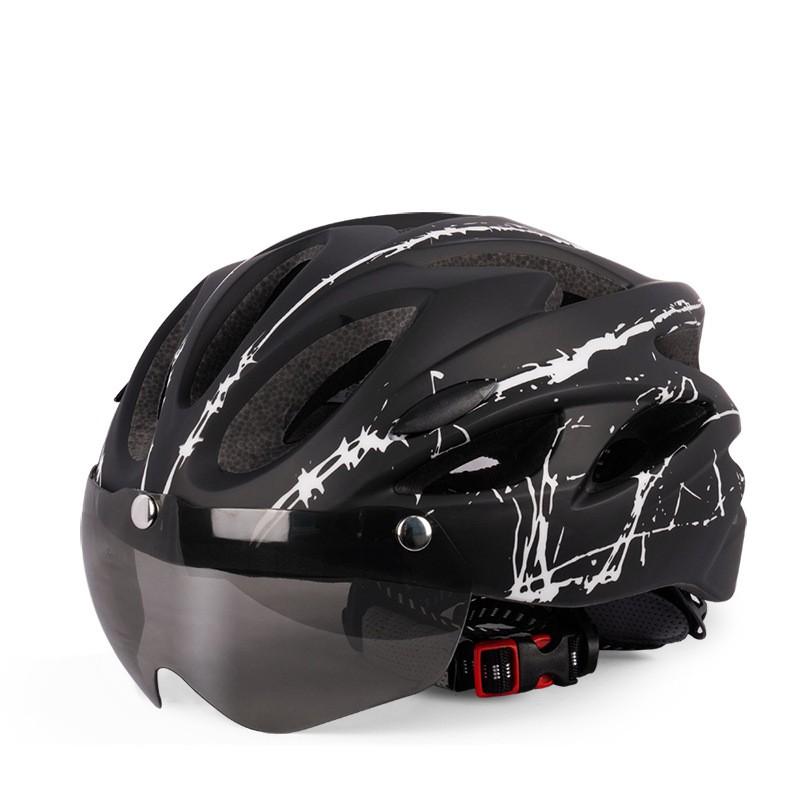 Ultra-Lightweight Cycling Helmet With Integrated Visor Men Women Road Mountain Bike Riding Safety Gear