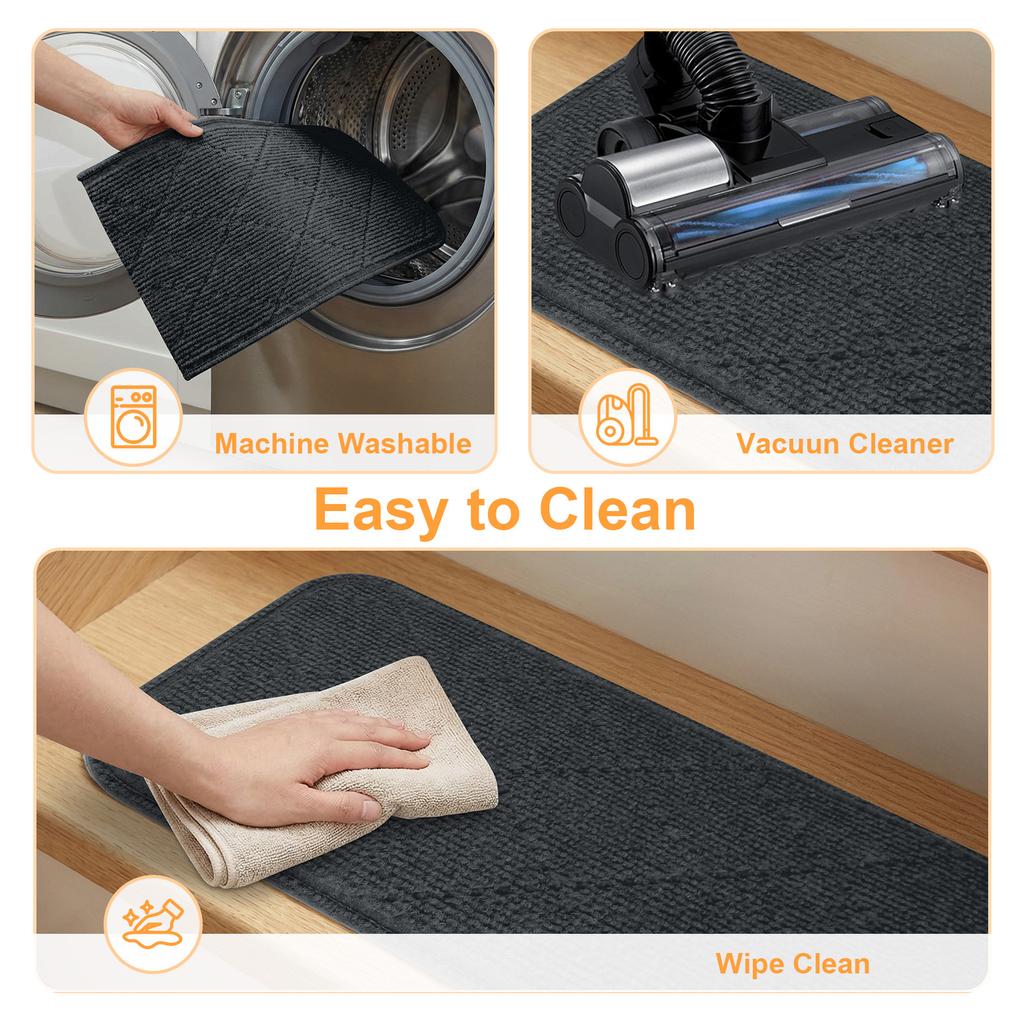 4Pc Edging Stair Treads Polyester TPE Backing Non-Slip Carpet Mats 20x76CM Indoor Stair Runner for Wooden Step Edging Stair Rugs