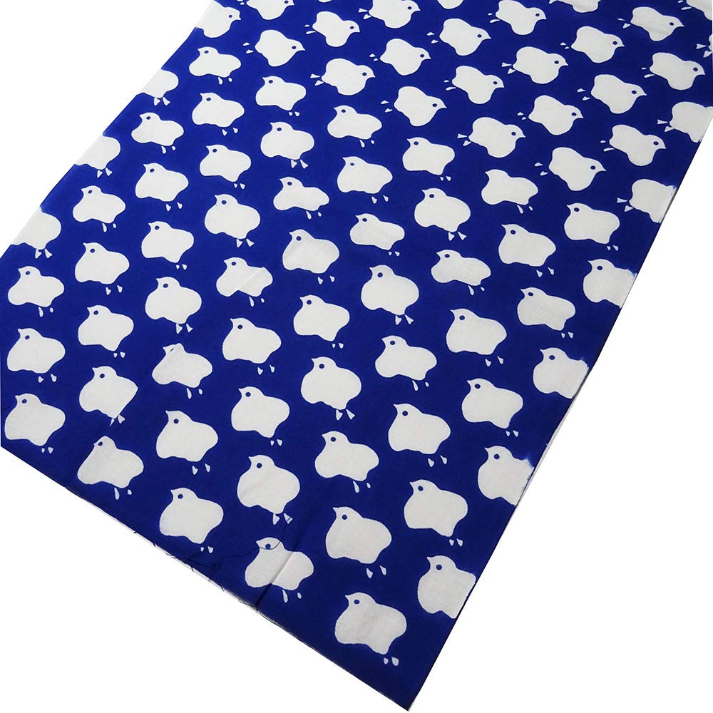 Geisodo Tenugui Hand White Houndstooth on Blue (Crimson) Towel, Background, T-20