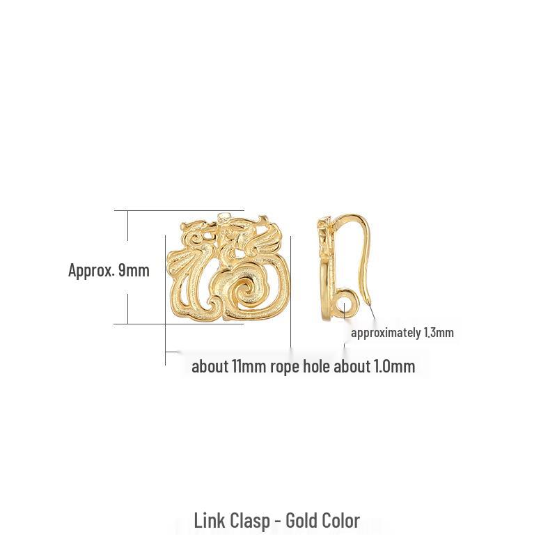 

Застежка в виде иероглифа Фу из золота из стерлингового серебра 925 пробы для ожерелья или браслета, аксессуары для DIY