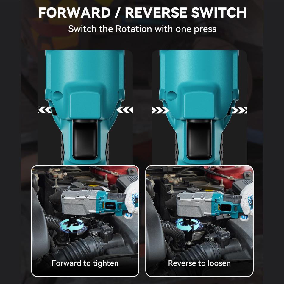 3200 RPM 1/2 " Cordless Right Angle Impact Wrench Brushness High Torque Ratchet Wrench Household Repair Power Tool Kit