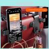 Portable Multifunctional Metal Hook Phone Holder Without Installation For Vehicle Storage And Decor