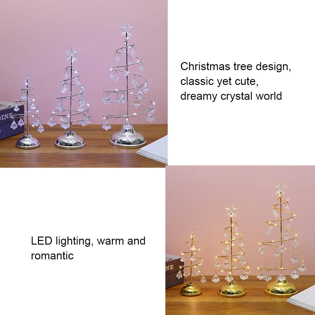 Christmas Tree Light Luminous Acrylic Night Lamp Glowing LED Xmas Decoration Gift for Bedroom