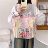 Gao Yan Niche Japanese Transparent Pain Bag Large-capacity Girl Multi-pocket Shoulder Messenger Bag College Student Class Tote Bag