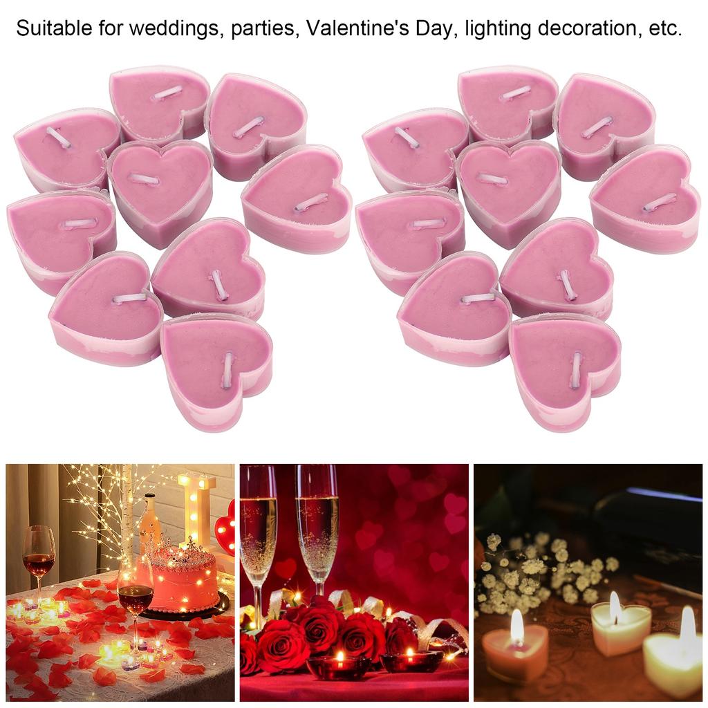 18Pcs Heart Shaped Candle Romantic Dinner Candlelight Decorations Ornaments