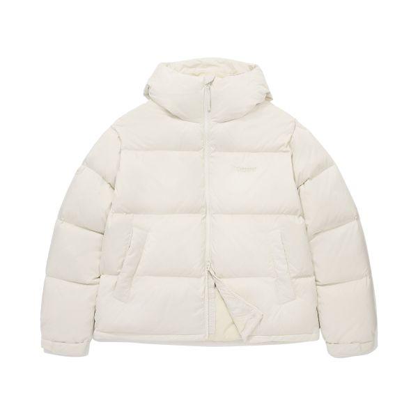 Covernat FW24 Hooded Short Sleeve Comfortable Simple Versatile Solid Color Windproof Cold Resistant Duck Down Zipper Warm Down Jacket CO2404DP03IV