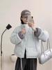 Damen 2025 Winter Koreanischer Stil Kurze Daunenjacke, Verdickter Stehkragen, Petite Alleskönner Farbblock Puffer aus weißen Entendaunen.