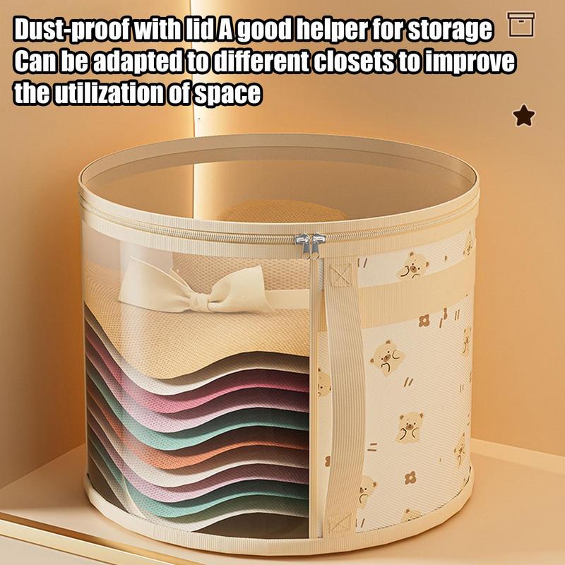 Round Hat Box Hat Storage Box Organizer Dustproof Foldable Portable Protective Transparent Carrier For Suitcase Closet Traveling