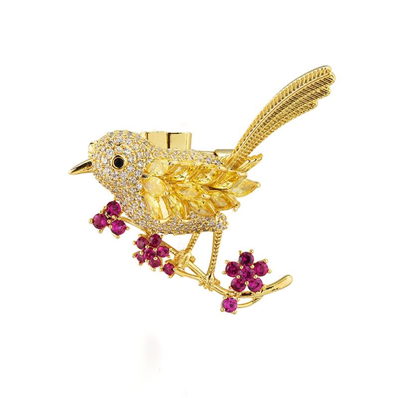 Elegant Chinese Magpie Brooch: Fashionable High-End Women's Accessory
