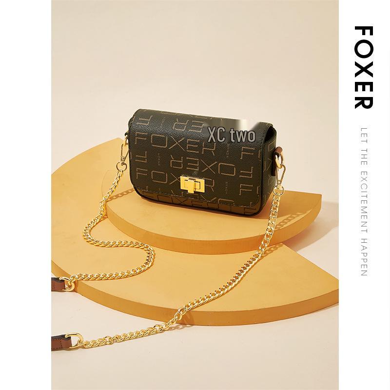 FOXER Golden Fox Women's Printed Crossbody Phone Bag with Chain