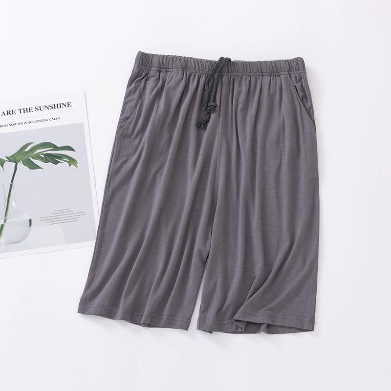 

Мужские модальные шорты до колена - Повседневные, Свободного кроя, Легкие, Летняя одежда для сна больших размеров L глубокий/серый