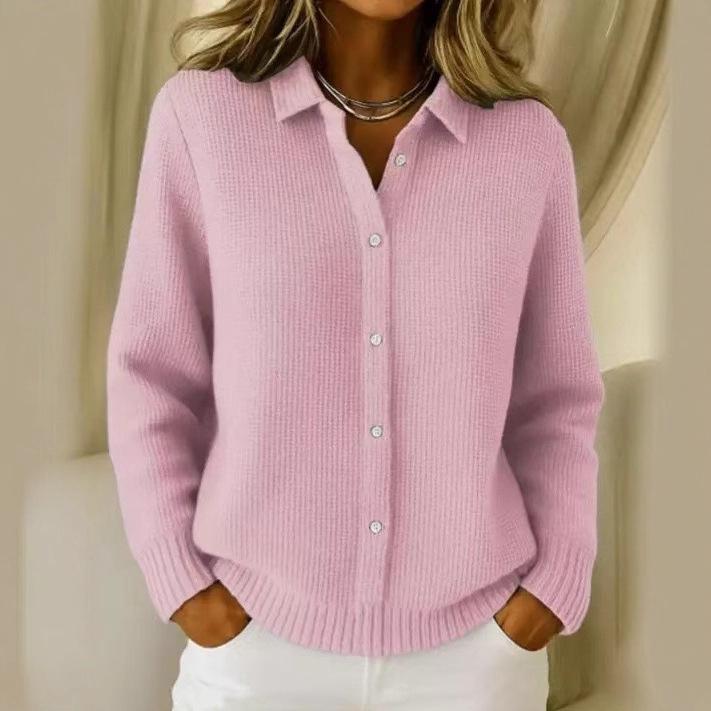 2026 Autumn/Winter European & American Solid Color Print Loose Long Sleeve Women's Shirt