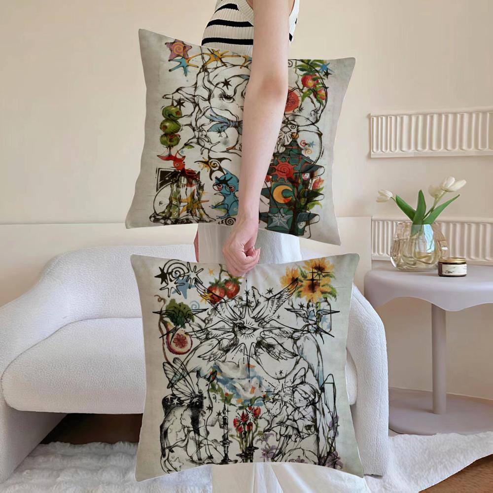 Fairy Tale Fantasy For Adults Cushion Cover Anti-dustmite Pillowcase Invisible Zipper Silky Short Plush Sofa Cushion Cover