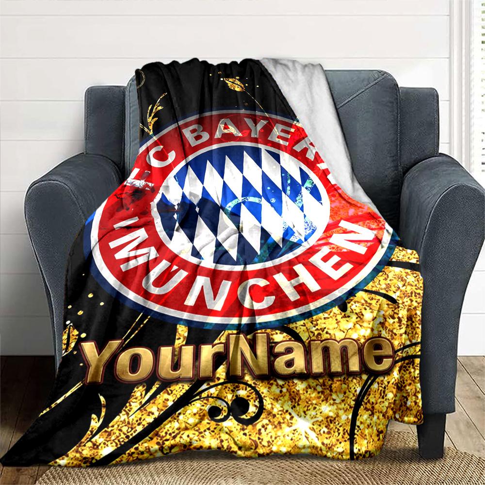 Bayern Munich Personalized Name Blanket Multi-purpose Personalized Blanket Soft & Cozy for Bedding Chair Office Living Room All-Season Use
