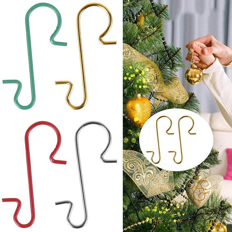 100 Stück Weihnachtsornament Metall S-förmige Haken Halter Weihnachtsbaum Kugel Anhänger Hängedekoration für Zuhause Navidad Neujahr