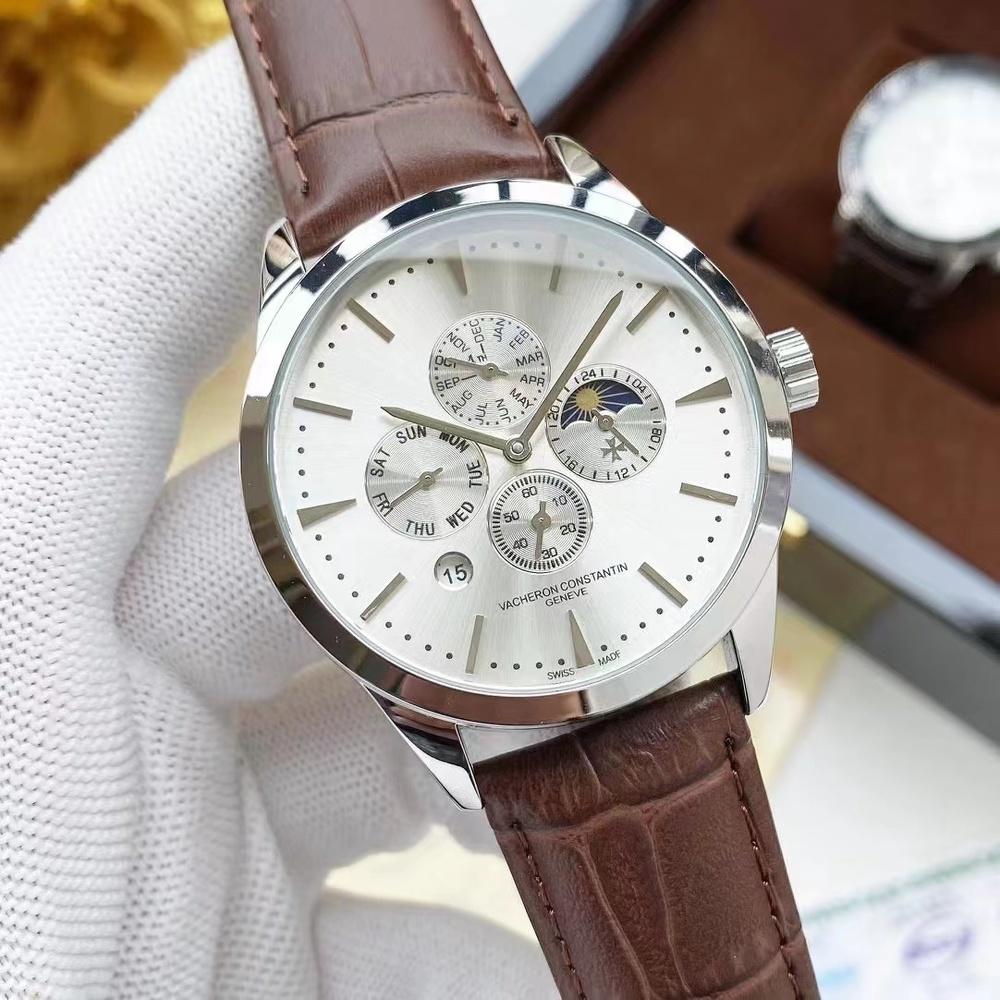 

Чоловічий автоматичний механічний годинник Business Casual зі сталі з шкіряним ремінцем
