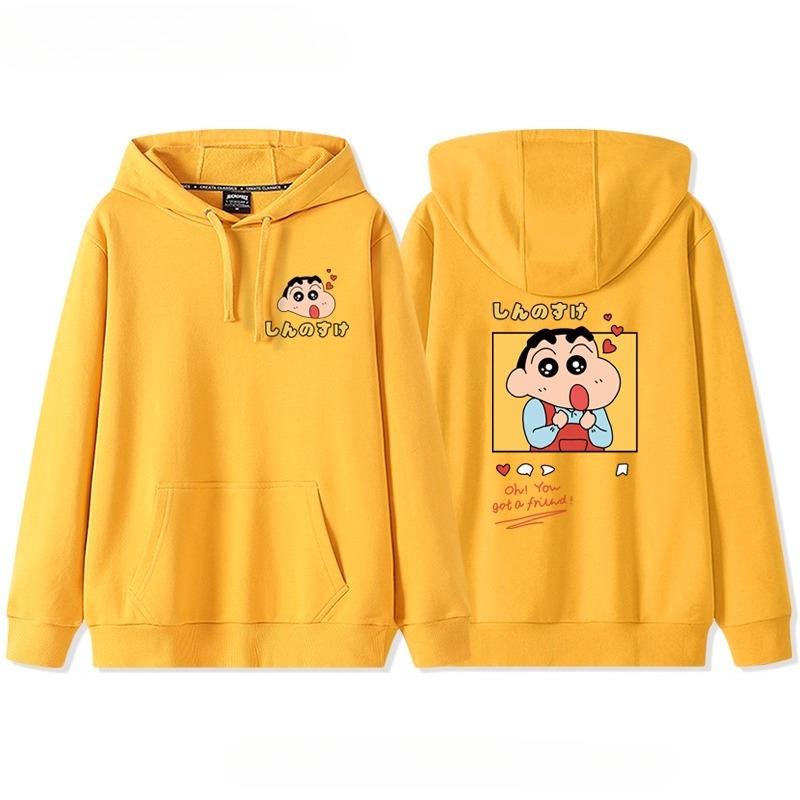Neuer Crayon Shin-chan Couple Pullover Herbst und Winter Pullover mit Kapuze Kordelzug Pullover Damen Ins Trend Locker Kapuzenjacke