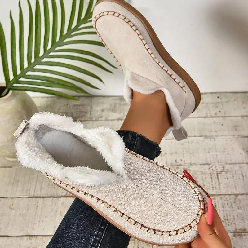 Women's Boots Keep Warm Ankle Boots With Fur Winter Shoes Women Snow  New Winter Boots Slip On Winter Footwear Female