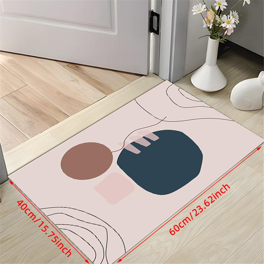1Pc 1cm Thickened Modern Morandi Door Mat Soft Flannel Entrance Door Mat for Home Decor Anti-Slip Carpet Absorb Water Kitchen Bath Mat