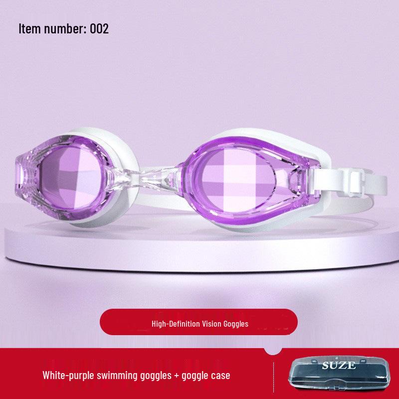 High-Definition, Anti-Fog, Waterproof Swimming Goggles with Earplugs for Adults