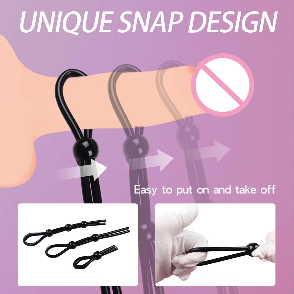 Adjustable Male Penis Ring Cock Rings For Men Penis Cockring High Elasticity Time Lasting Cock Ring Sex Toys For Male Couple 18+