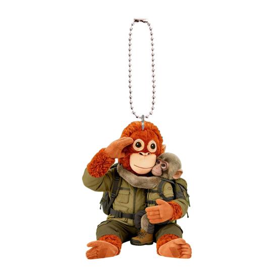 

Monkey Keychain Cute Baby Monkey Acrylic Charm 2D Monkey Holding Plush Toy Hanging Pendant for Backpack Purse Car Keys 4