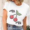 Y2k Harajuku Cherry Fashion Summer Tops Cartoon Cherry Design T-Shirt for Women Cherry Cartoon Aesthetic Vintage T-shirts