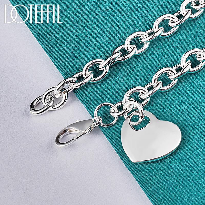 925 Sterling Silver Heart Bracelet Wedding Jewelry