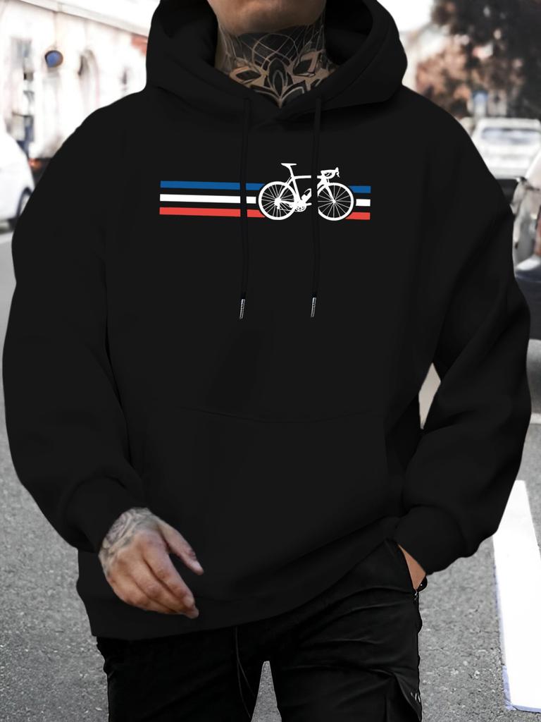 2026 Music Festival Summer New Arrival unisex Casual All-Match Style Fashion Hoodie with Individual Street Style Bicycle Print Hooded Sweatshirt Lette