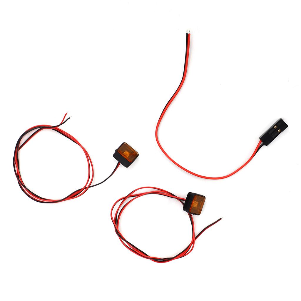 RC Car LED Lights Easy Installation Positive and Negative Power Headlight for Remote Control Cars Orange