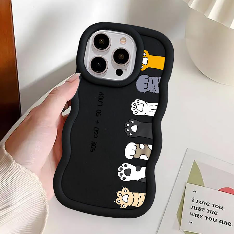 Case for iPhone 8 17 Air 12 13 11 14 16 Pro Max XR 15 Plus Soft Phone Cover Cute Cartoon Cat