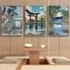 Japanese Rural Style Retro Landscape Canvas Painting Lake Park Beauty Poster Office Wall Art Living Room Home Decoration Mural No Frame