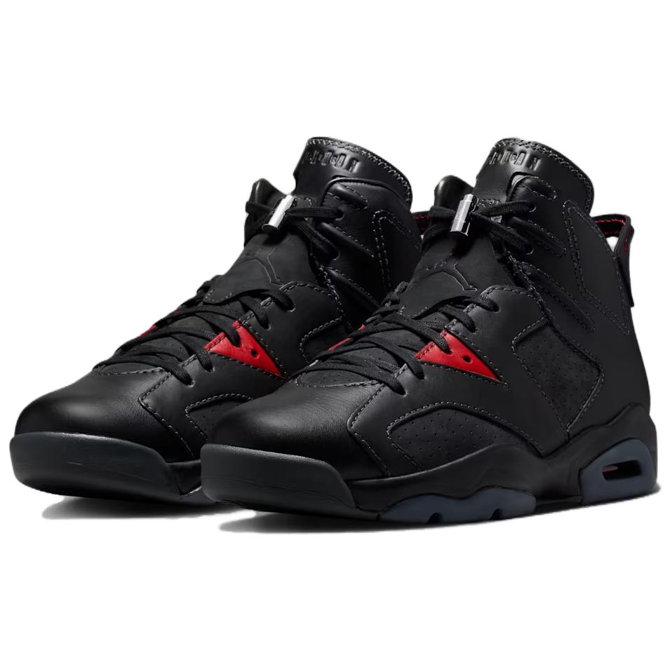Jordan Air Jordan 6 Slip Resistant Abrasion Resistant Mid top Vintage Basketball Shoes Unisex Black II6558-001