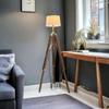 Tripod Floor Lamp Adjustable Height Tall Standing Lamp for Living Room, Dining Room& Christmas Décor Industrial Lighting Fixture for Corners