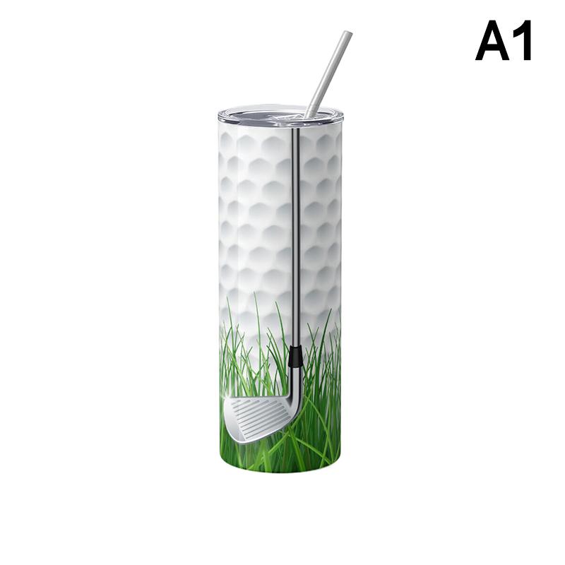 

Golf Club Pattern Thermos Cup,20Oz Insulated Stainless Steel Tumbler With Lid Outdoor Straw Cups,Vintage Water Bottle Coffee Cup