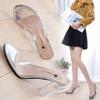 Crystal Clear Heel Shoes Women High Heels Sandals  Summer Female Transparent Sexy Party Slippers Zapatillas Mujer