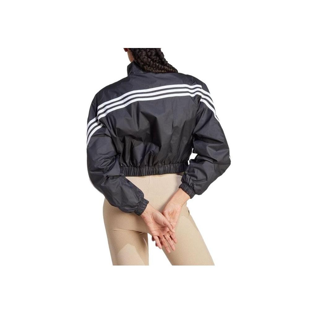 Adidas Elastic Hem Casual Half-Zip Knit Jacket Women Jackets Black IB4153