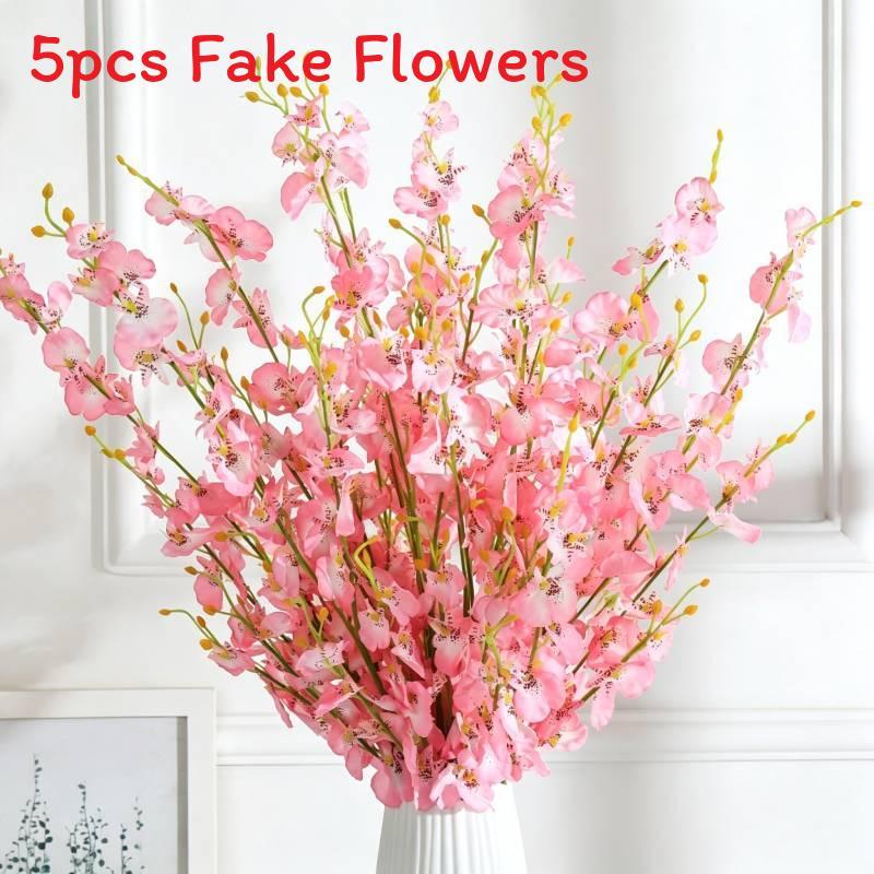 Phalaenopsis Orchid Artificial Flower Bouquet For Wedding Decor And Home Office Display