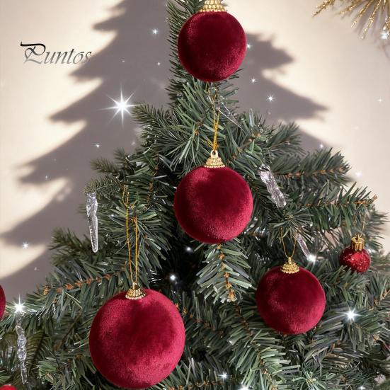 Sophisticated Holiday Decorations 10/20Pcs Christmas Balls Velvet Xmas Tree Hanging Ornaments Neutral Tone with Ribbon Weddings Birthdays Home
