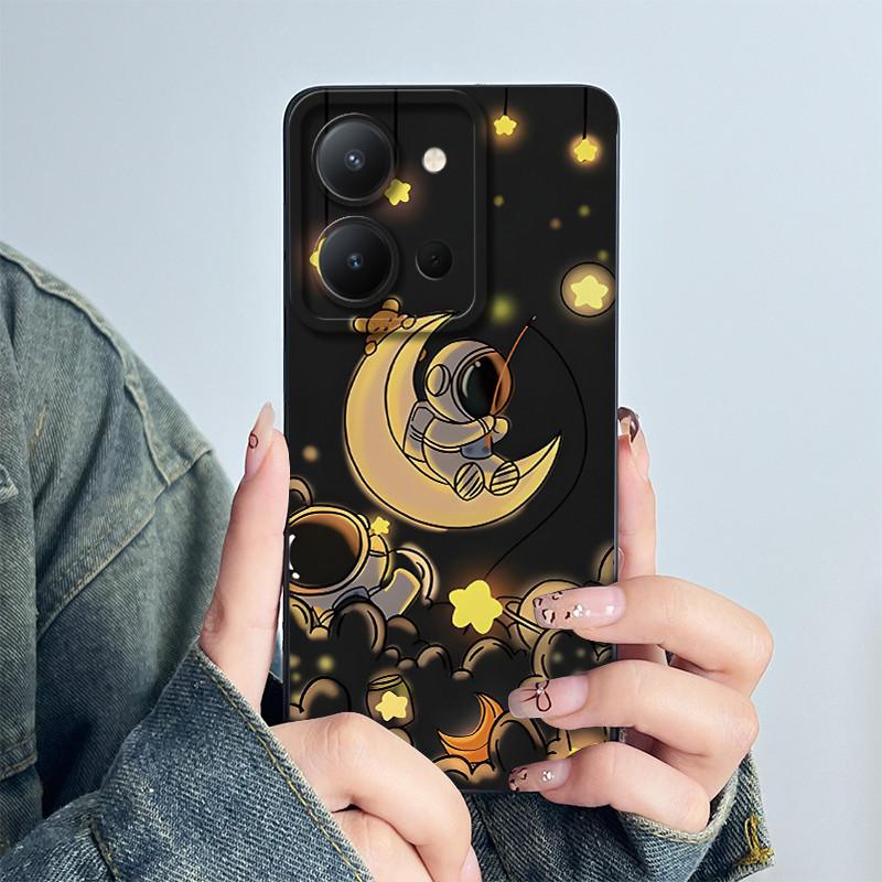 For Vivo Y36 4G Russia Phone Case Cute Astronaut Back Cover Vivo Y 36 Funda Soft Liquid Silicone Camera Protection Bumper Coque