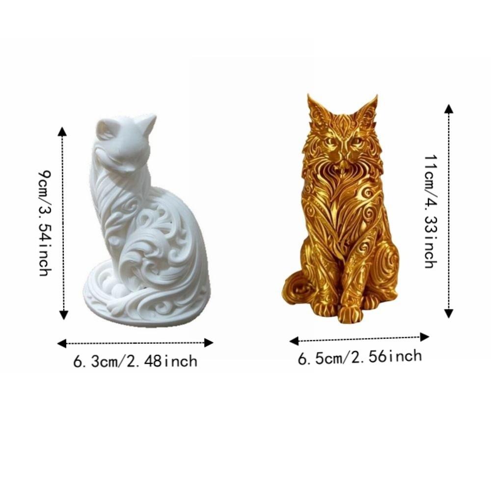 Nordic-Style Desktop Cat Ornaments Cute Sitting Cat Sculpture Cat Statue Living Room Decor