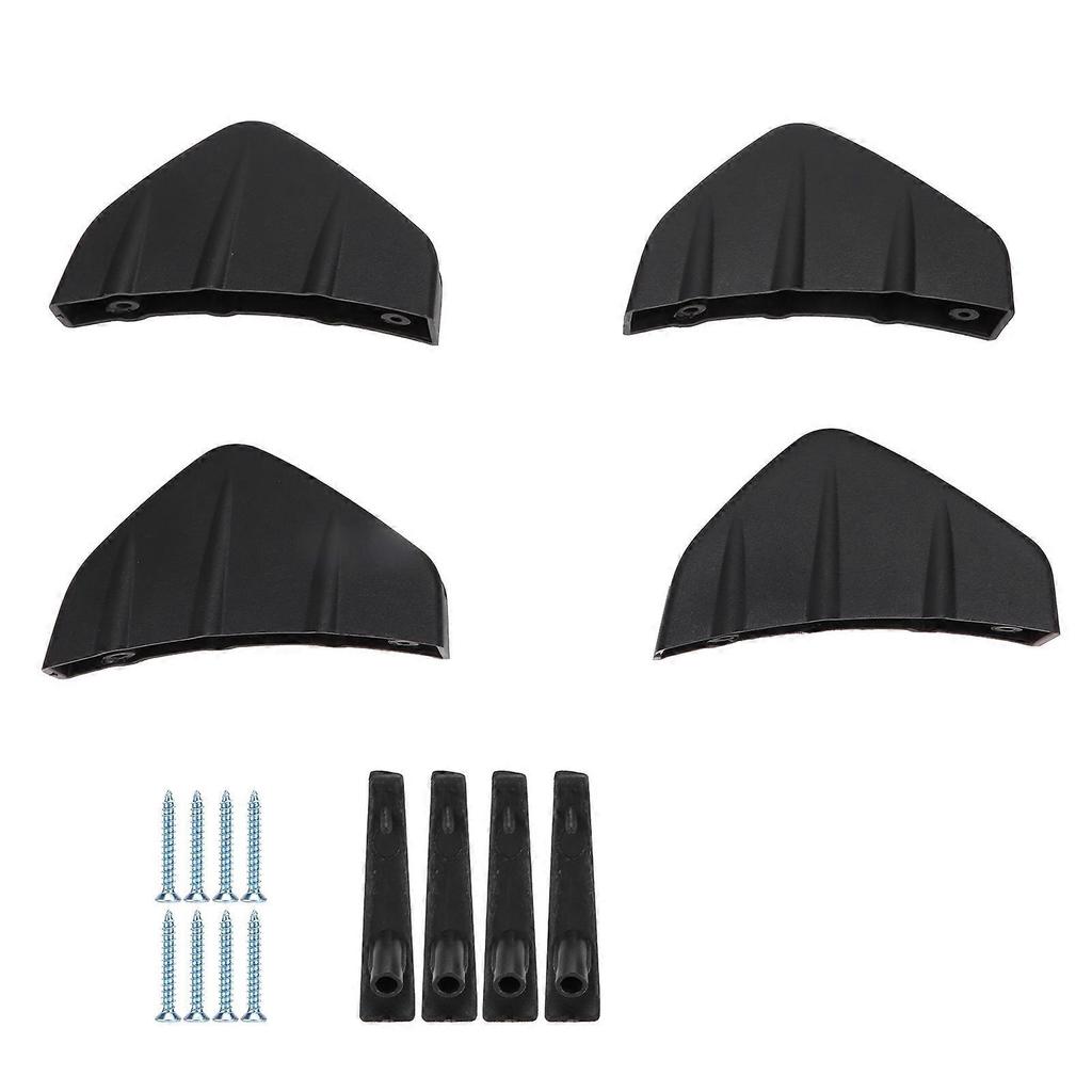 4pcs Rear Bumper Lip Spoiler Protective Trim Black Maintenance Replacement Universal