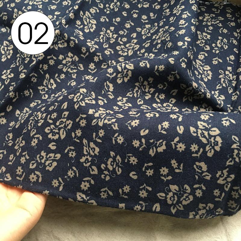 100x145cm Pastoral Style Small Floral Printed Fabric Retro Cotton Linen Fabric For Sewing Clothes Tablecloth DIY Patchwork