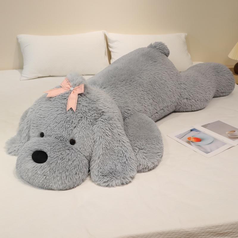 

Non-Toxic Fluffy Big Size Lying Puppy Plush Toys Cozy Cartoon Doggy Doll Warm Cuddly Animal Throw Pillow Sleeping Christmas Gift 85cm