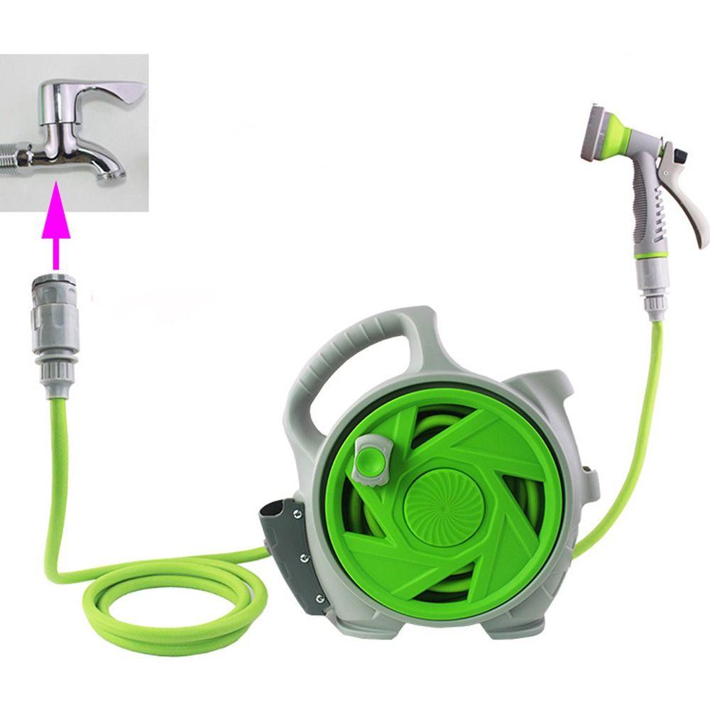Einziehbarer Gartenbewässerungskit 7-in-1 Autowaschset Hochdruck-Wasserschlauch Außenreinigung